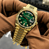 ROLE_X OYSTER PERPETUAL DAY DATE 40 || GOLD GREEN DIAMOND