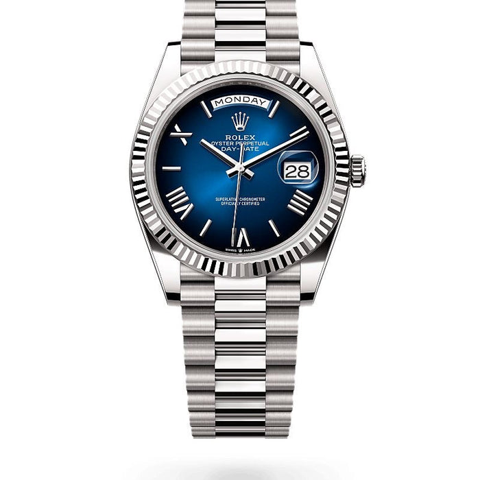 ROLE_X OYSTER PERPETUAL DAY DATE 40 || SILVER BLUE