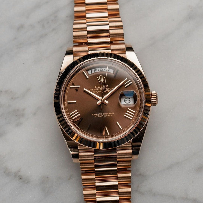 ROLE_X OYSTER PERPETUAL DAY DATE 40 || CHOCOLATE BROWN