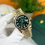 ROLE_X OYSTER PERPETUAL DAY DATE 40 || GOLD GREEN DIAMOND