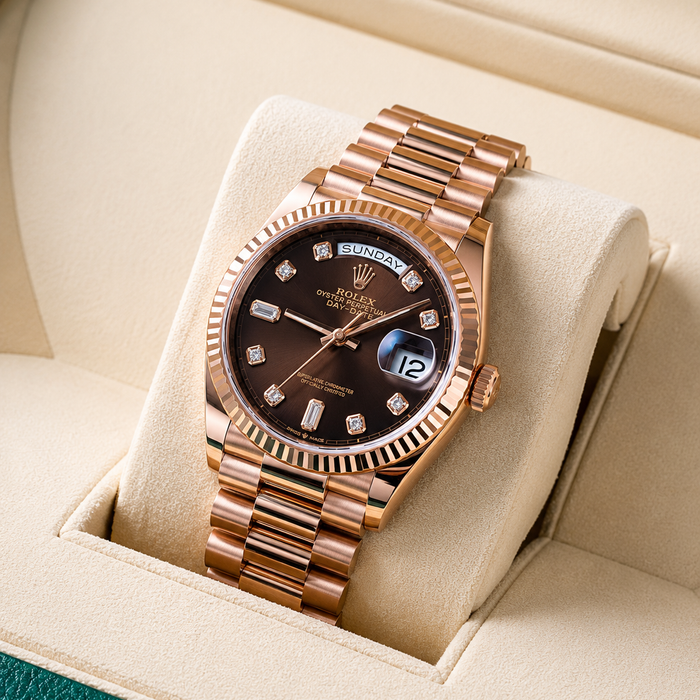 ROLE_X OYSTER PERPETUAL DAY DATE 40 || CHOCOLATE BROWN