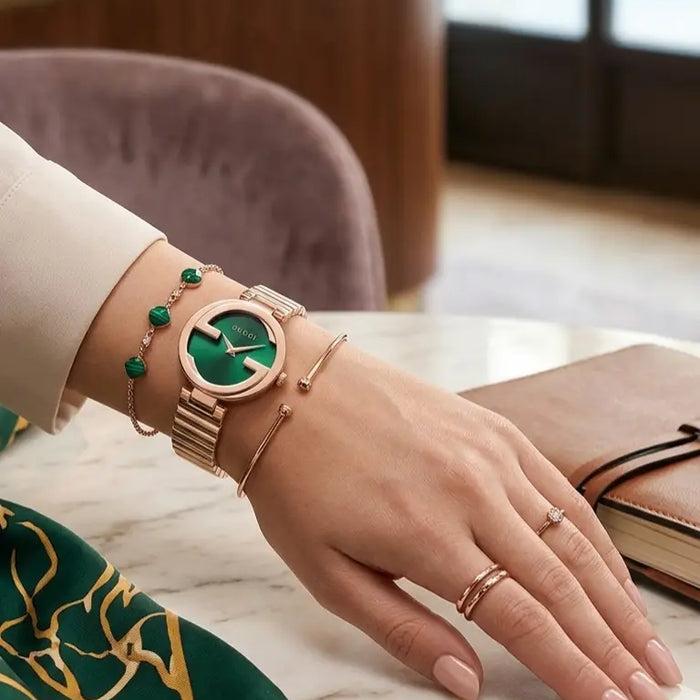 Gucci women || Rose gold Green