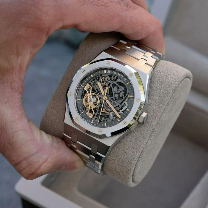 Audemars piguet Royal oak Skeleton dial || silver