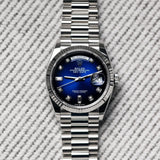 Ro_l*x White Gold Day_date with Stunning Blue Om_bre Diamond Dial Premium Quality Luxury Watch for Men luxurytimepiece.shop