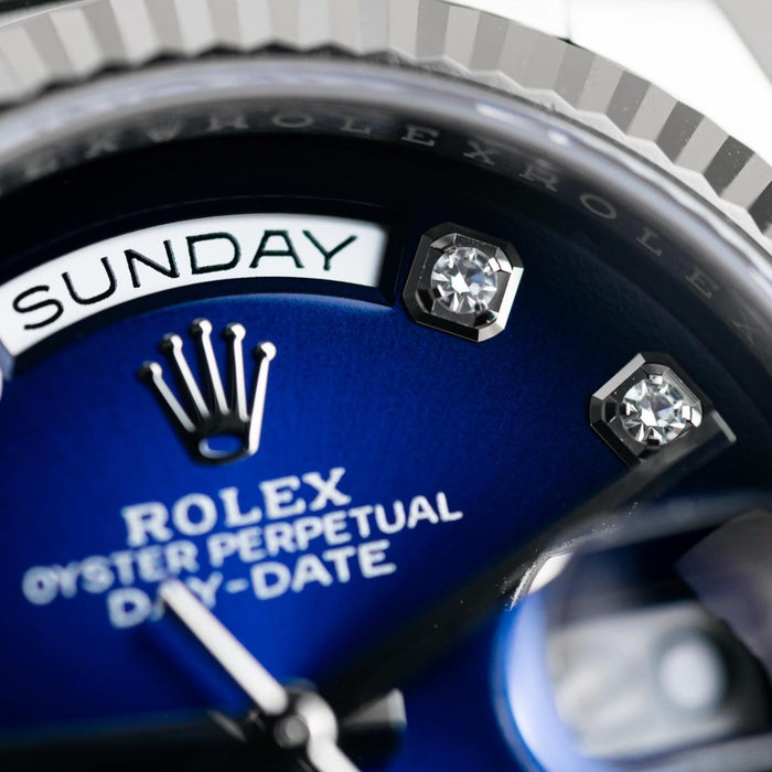 Ro_l*x White Gold Day_date with Stunning Blue Om_bre Diamond Dial Premium Quality Luxury Watch for Men luxurytimepiece.shop